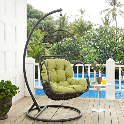 Arbor Outdoor Patio Wood Swing Chair by Modway in Peridot