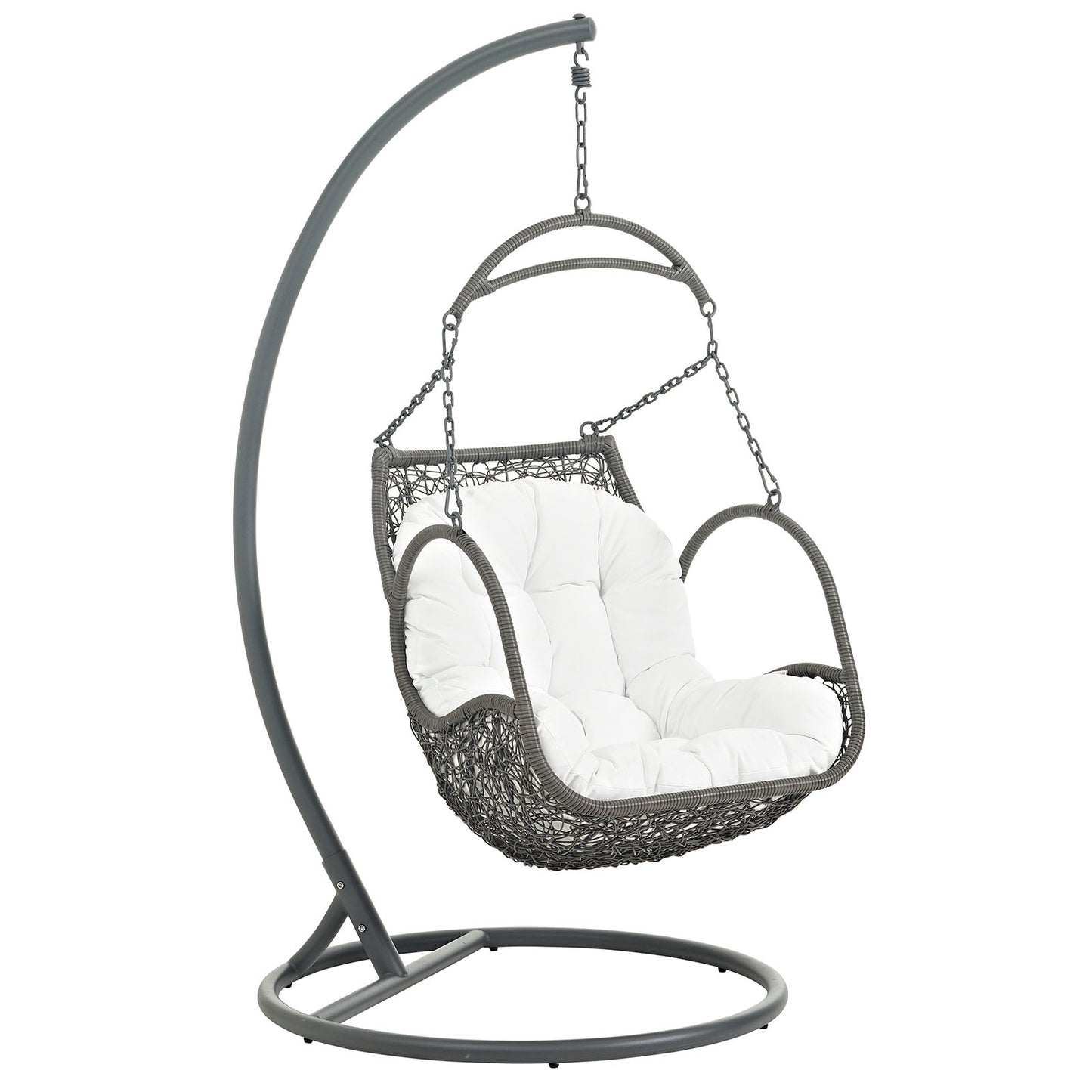 Arbor Outdoor Patio Wood Swing Chair by Modway in White