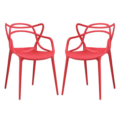 Entangled Dining Set Set of 2 by Modway in Red