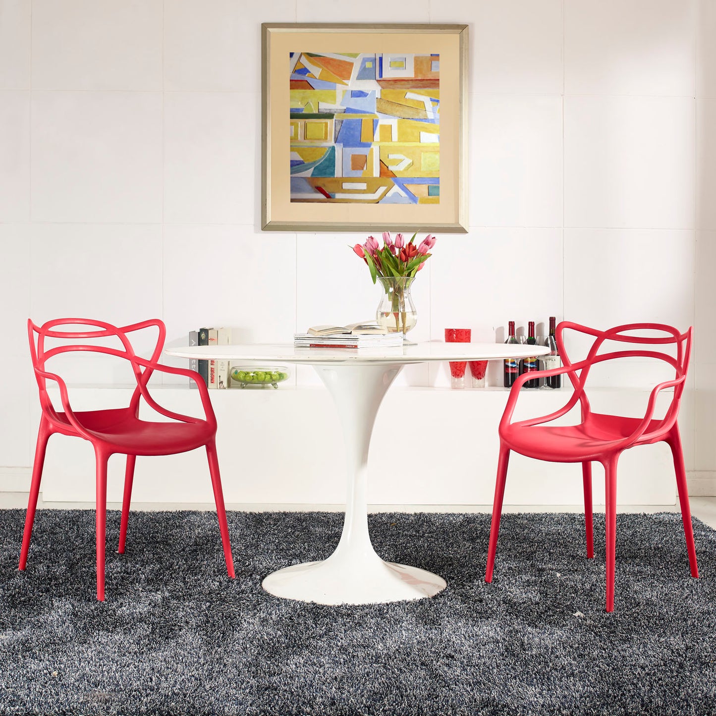 Entangled Dining Set Set of 2 by Modway in Red