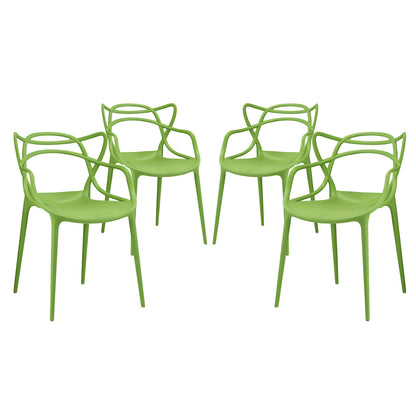 Entangled Dining Set Set of 4 by Modway in Green