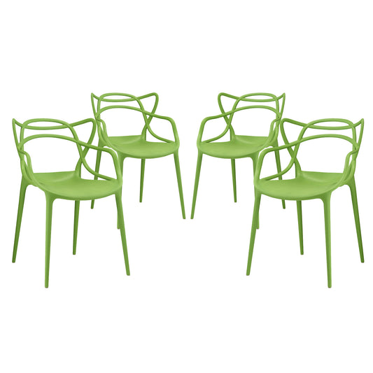 Entangled Dining Set Set of 4 by Modway in Green