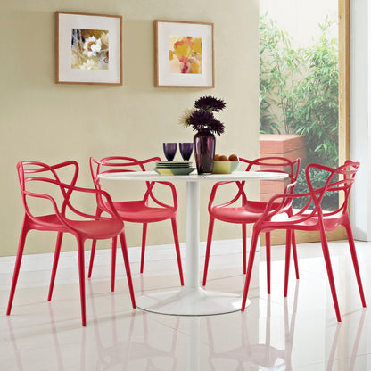 Entangled Dining Set Set of 4 by Modway in Red