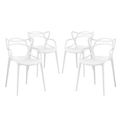 Entangled Dining Set Set of 4 by Modway in White