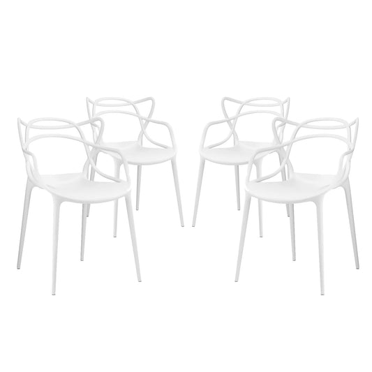 Entangled Dining Set Set of 4 by Modway in White