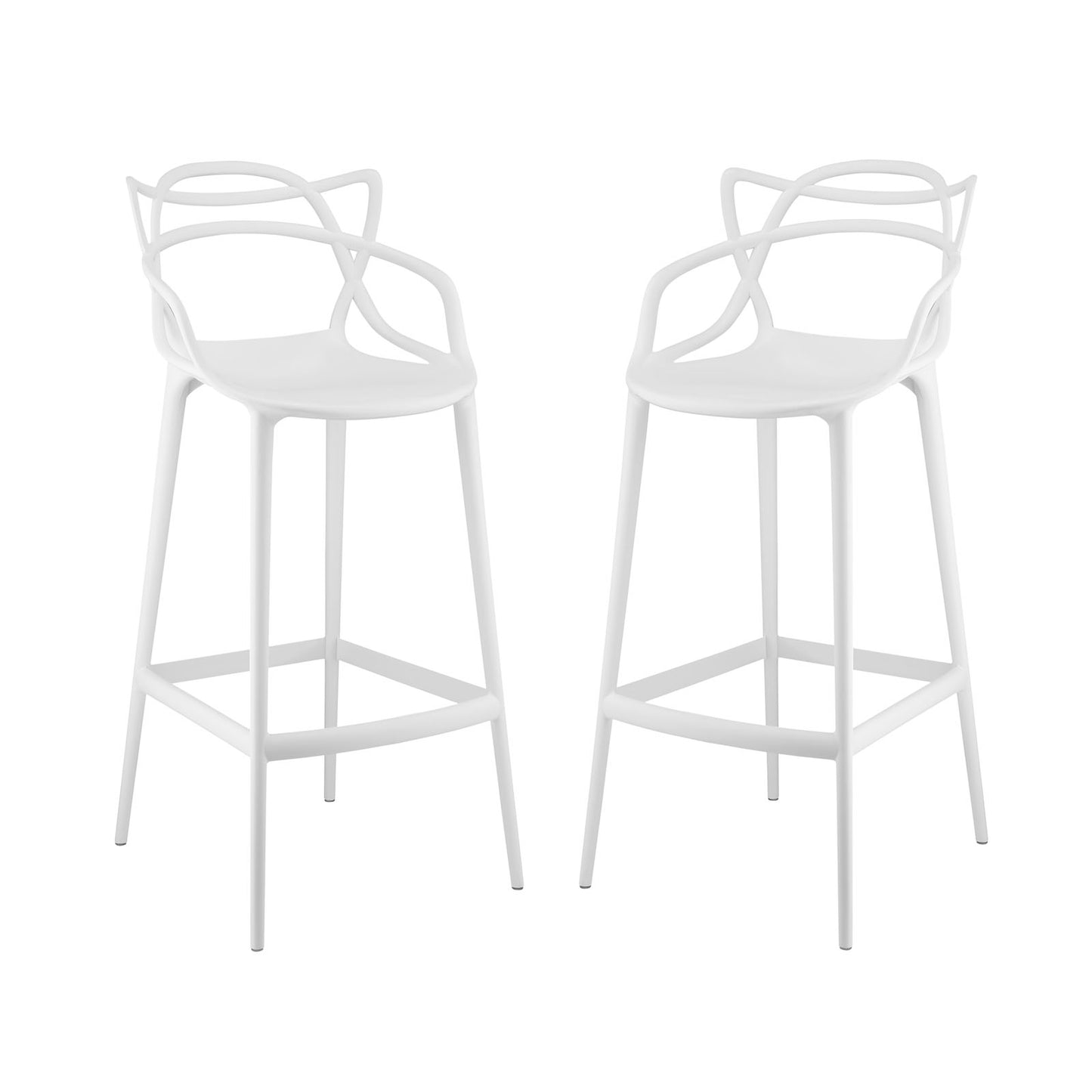 Entangled Bar Stool Set of 2 by Modway in White
