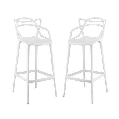 Entangled Bar Stool Set of 2 by Modway in White