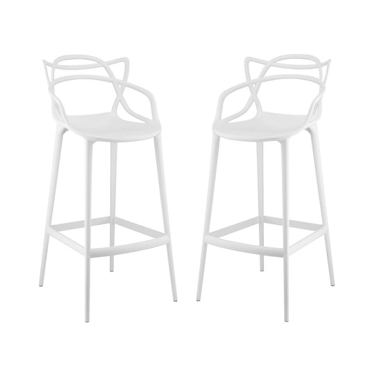 Entangled Bar Stool Set of 2 by Modway in White