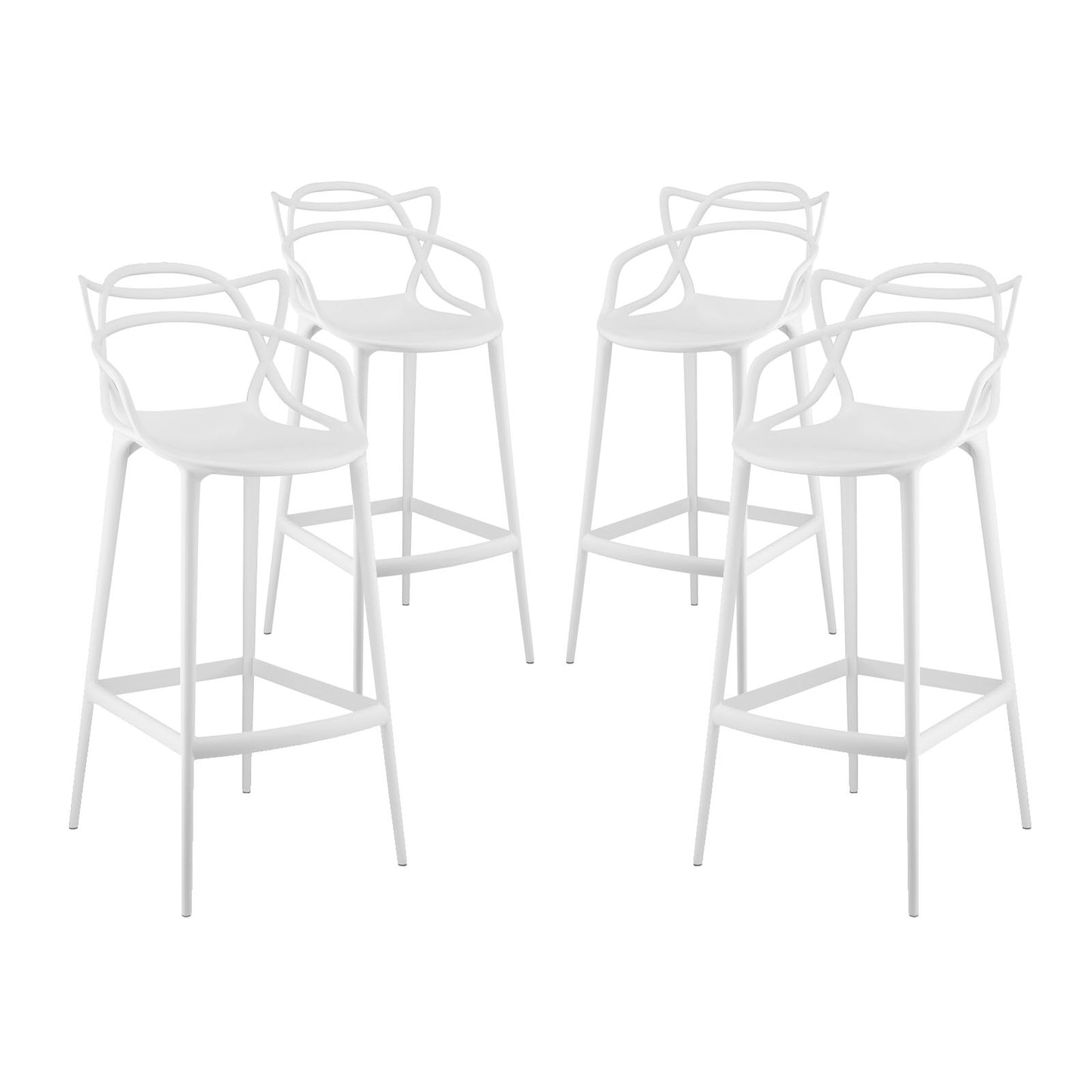 Entangled Bar Stool Set of 4 by Modway in White