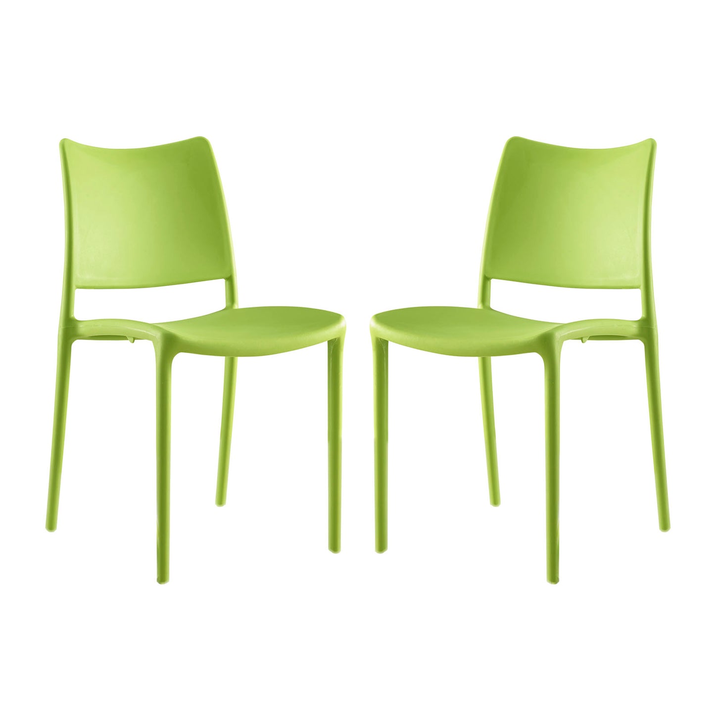 Hipster Dining Side Chair Set of 2 by Modway in Green