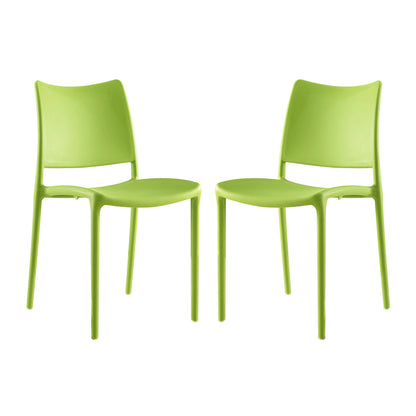 Hipster Dining Side Chair Set of 2 by Modway in Green