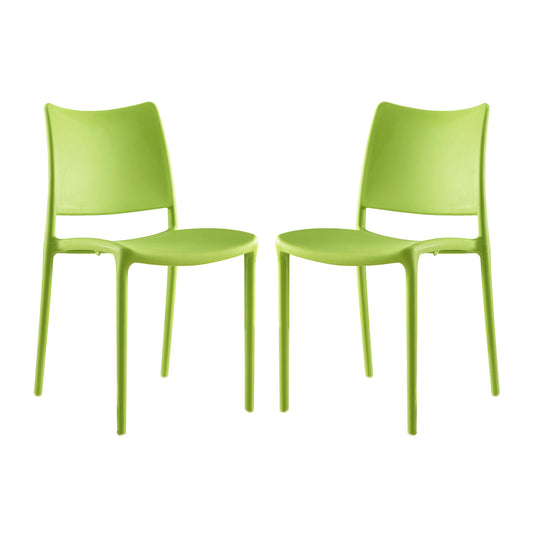 Hipster Dining Side Chair Set of 2 by Modway in Green