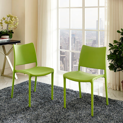 Hipster Dining Side Chair Set of 2 by Modway in Green