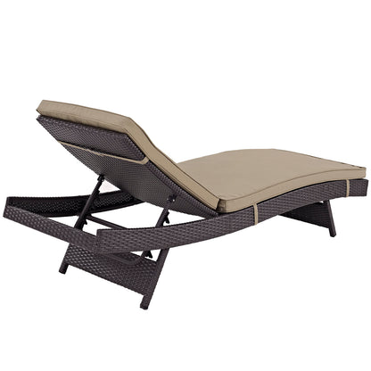 Convene Outdoor Patio Chaise Set of 4 by Modway in Espresso Mocha