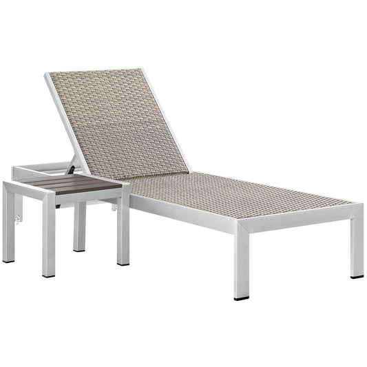 Shore 2 Piece Outdoor Patio Set by Modway in Silver Gray
