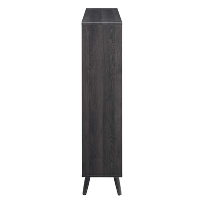 Transmit 7 Shelf Wood Grain Bookcase by Modway in Charcoal