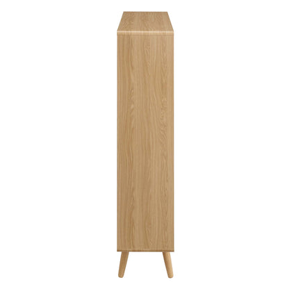 Transmit 7 Shelf Wood Grain Bookcase by Modway in Oak