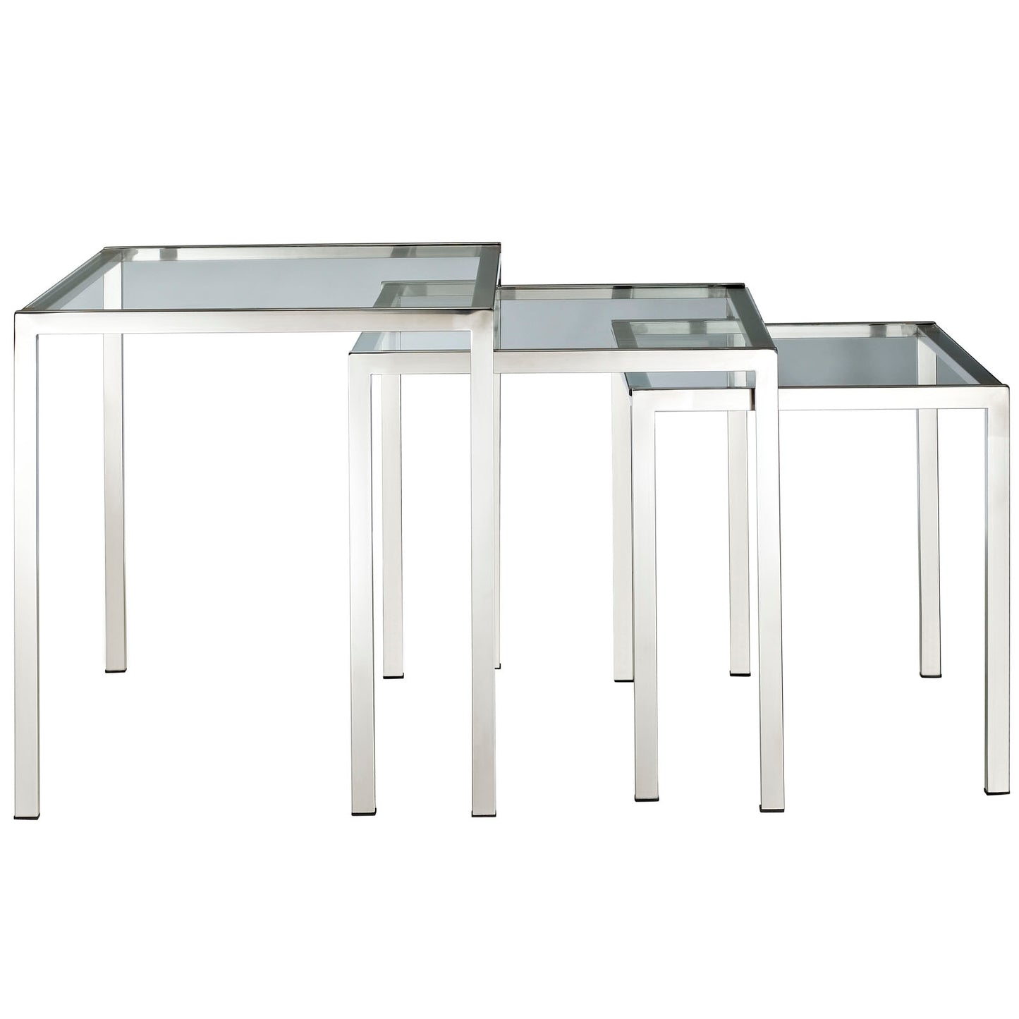 Nimble Nesting Table by Modway in Silver
