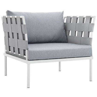 Harmony Outdoor Patio Aluminum Armchair by Modway in White Gray