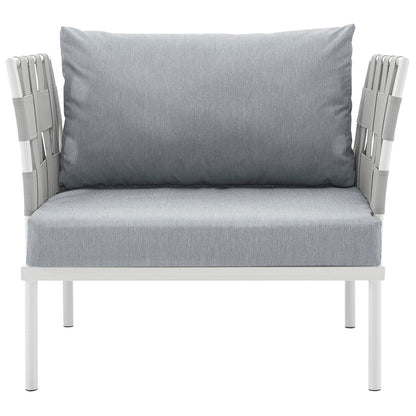 Harmony Outdoor Patio Aluminum Armchair by Modway in White Gray