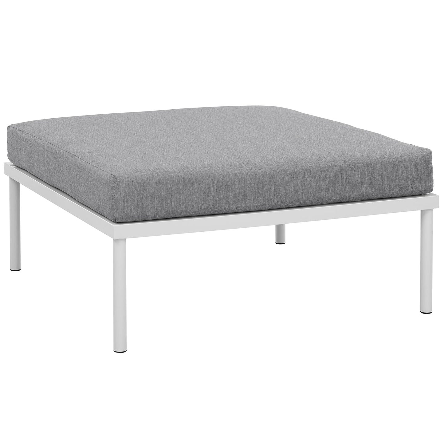 Harmony Outdoor Patio Aluminum Ottoman by Modway in White Gray