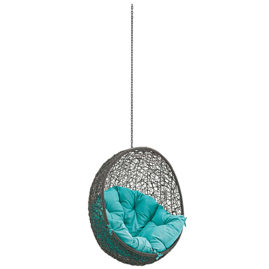 Hide Outdoor Patio Swing Chair Without Stand by Modway in Gray Turquoise