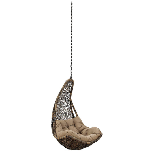 Abate Outdoor Patio Swing Chair Without Stand by Modway in Black Mocha