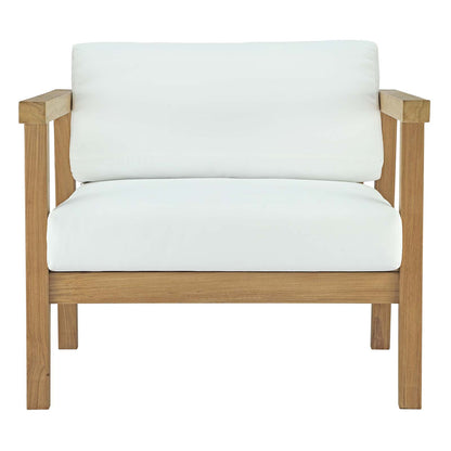 Maribella Outdoor Teak Sofa Set - White Cushions