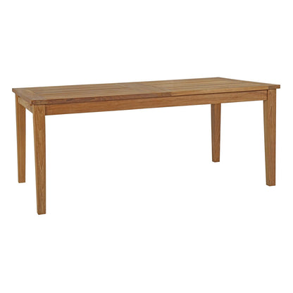 Marina Extendable Outdoor Patio Teak Dining Table by Modway in Natural