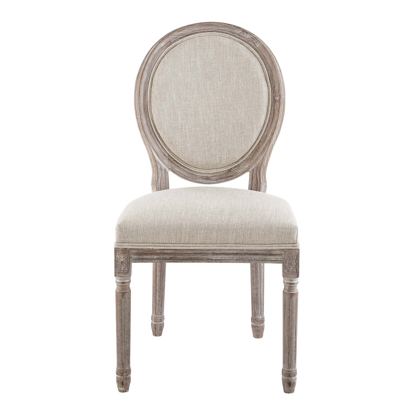 Emanate Vintage French Upholstered Fabric Dining Side Chair by Modway in Beige