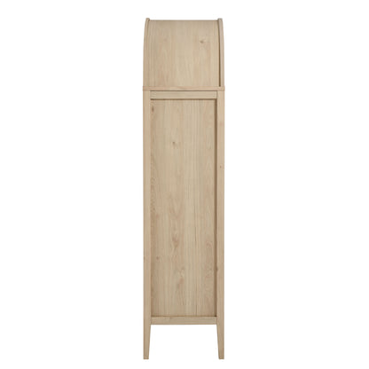 Nolan Tall Arched Storage Display Cabinet  in Light Oak