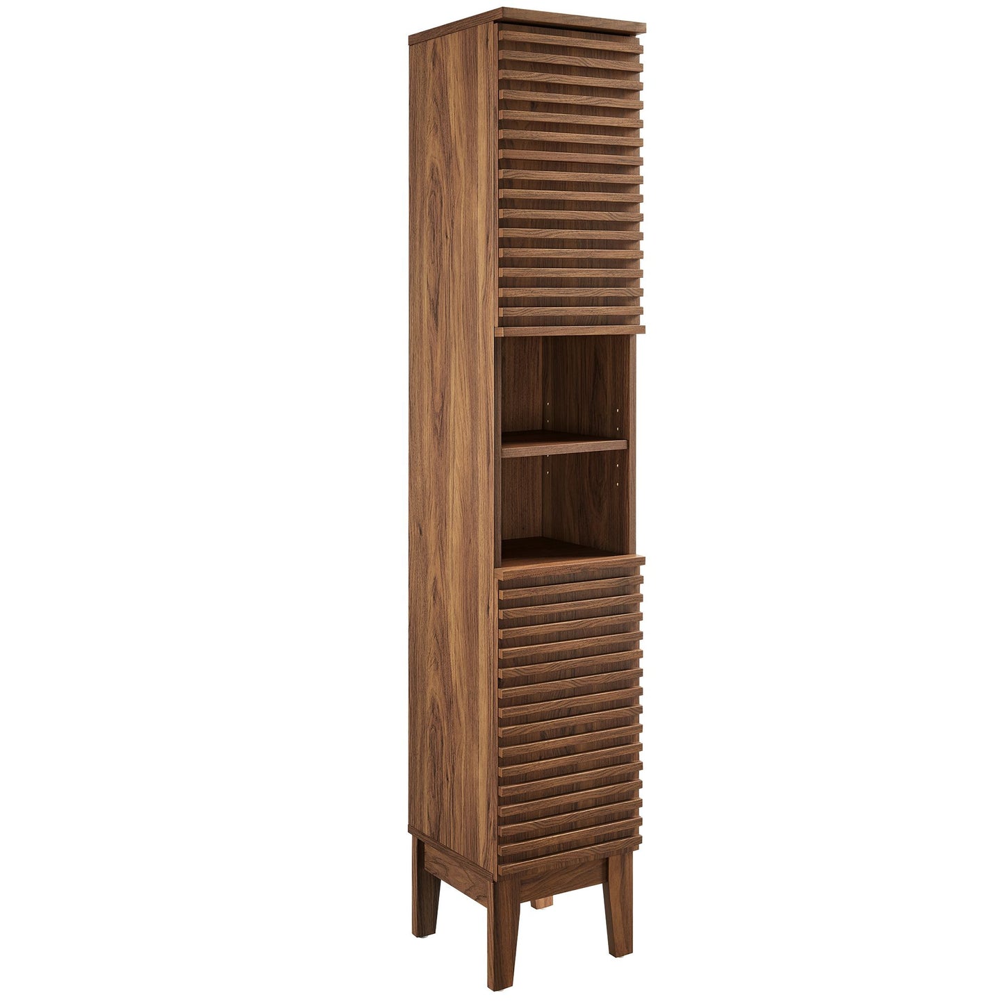 Render Tall Narrow Bathroom Storage Cabinet  in Walnut