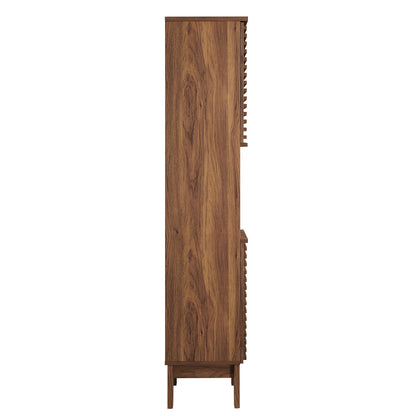 Render Tall Narrow Bathroom Storage Cabinet  in Walnut
