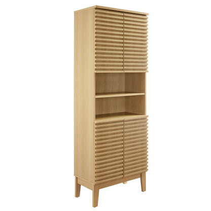 Render Tall Bathroom Storage Cabinet  in Oak