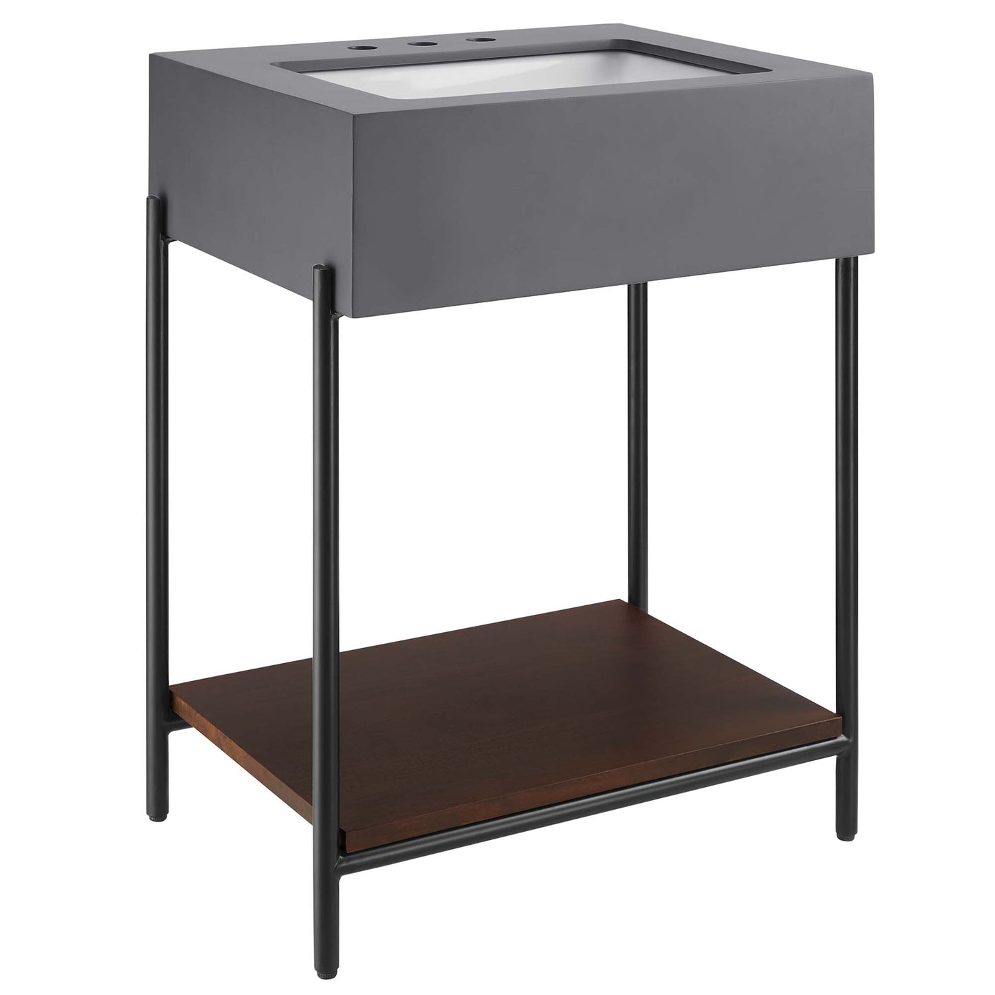 Etch 24" Bathroom Vanity with Sink  in Black White