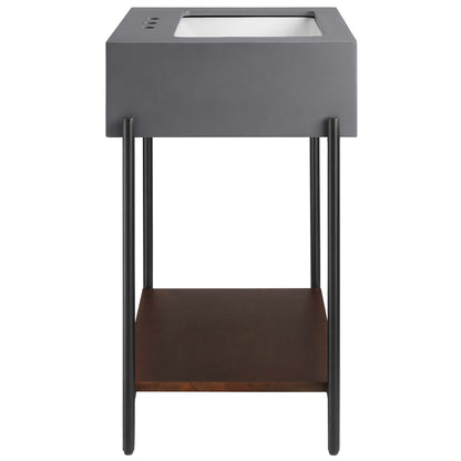 Etch 24" Bathroom Vanity with Sink  in Black White