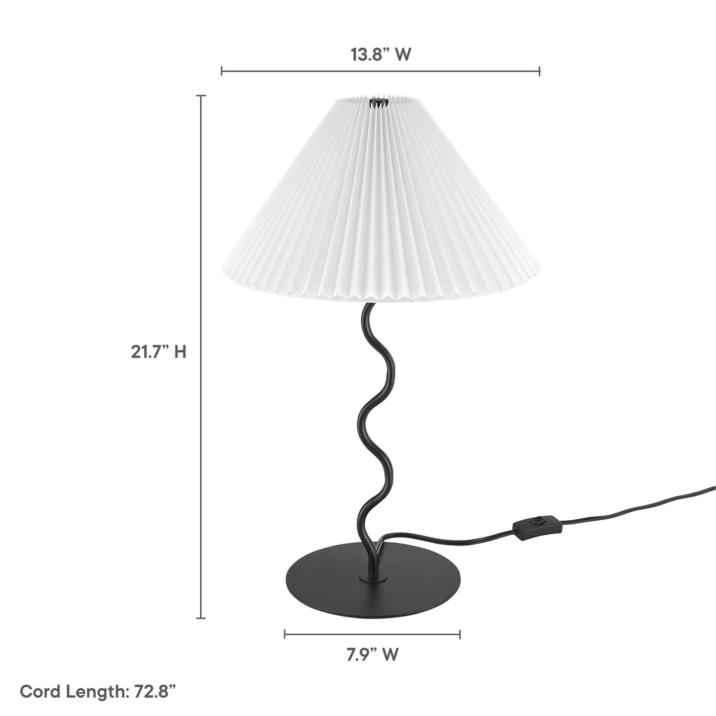 Wave Squiggle Table Lamp  in Black