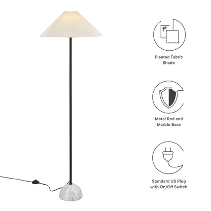 Illusion Marble Dome Floor Lamp  in Black