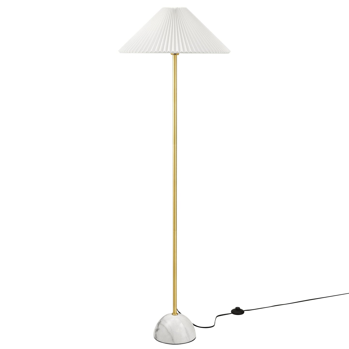 Illusion Marble Dome Floor Lamp  in Brass