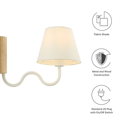 Sunlit Squiggle Arm Wall Sconce  in Natural White