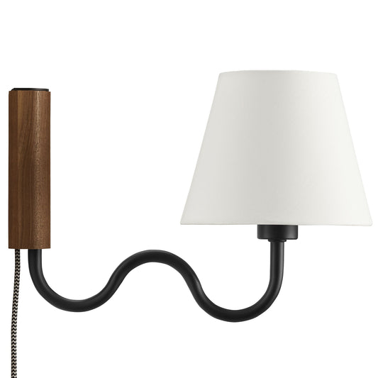 Sunlit Squiggle Arm Wall Sconce  in Walnut Black