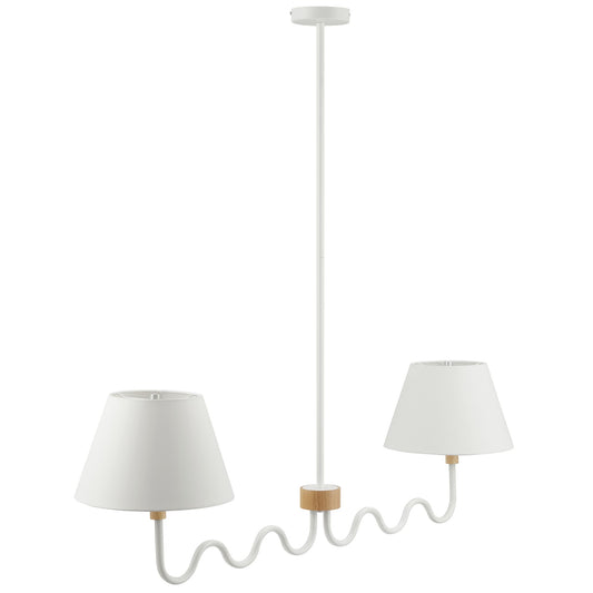 Sunlit Squiggle 2-Arm Pendant Light  in Natural White