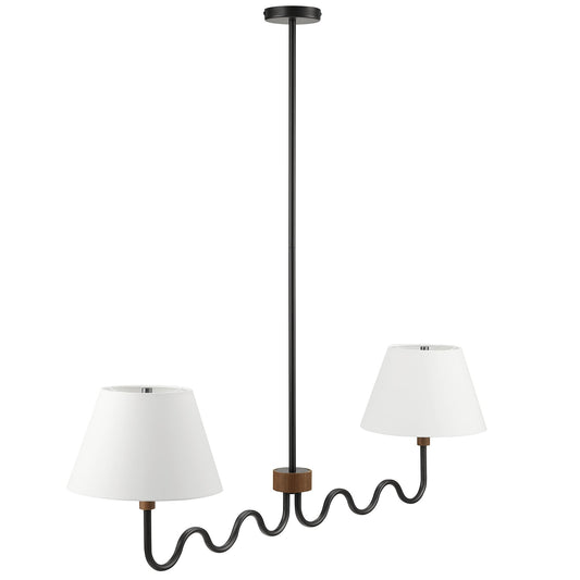 Sunlit Squiggle 2-Arm Pendant Light  in Walnut Black
