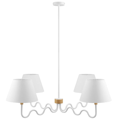 Sunlit Squiggle 4-Arm Pendant Light  in Natural White