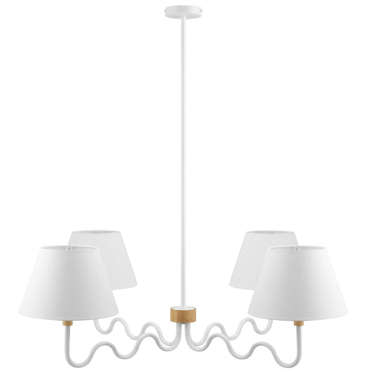 Sunlit Squiggle 4-Arm Pendant Light  in Natural White