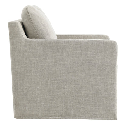 Serene Linen Slipcovered Swivel Armchair  in Linen