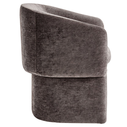Verity Chenille Dining Armchair  in Chocolate Brown