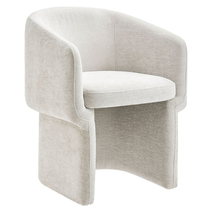 Verity Chenille Dining Armchair  in Ivory