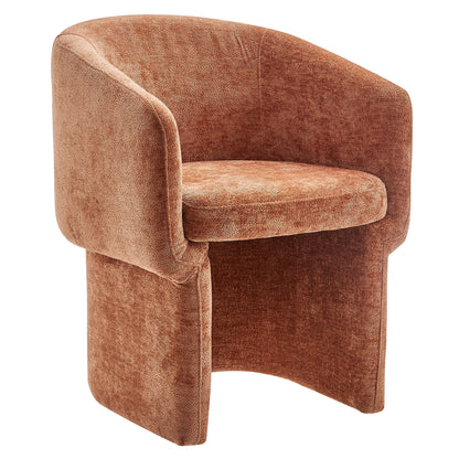 Verity Chenille Dining Armchair  in Rust