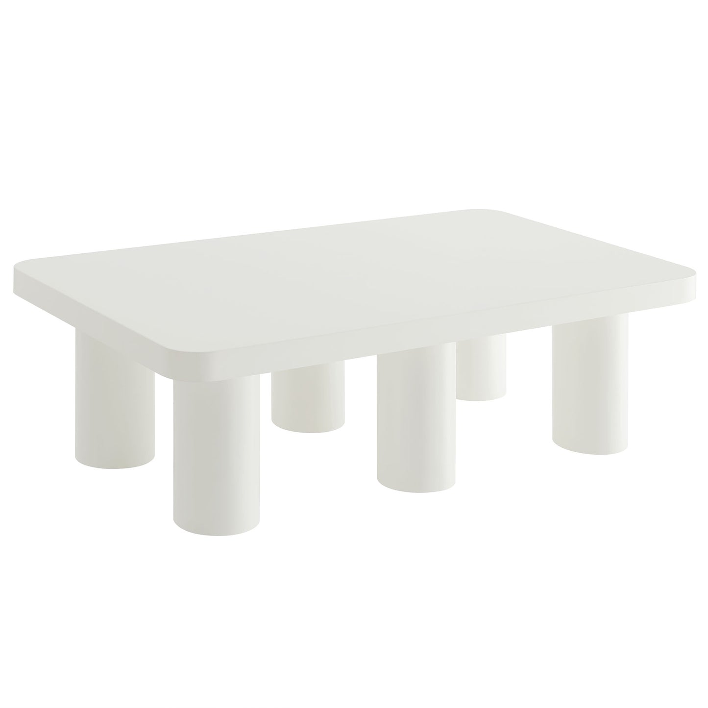 Cleo 54” Rectangular Coffee Table  in White